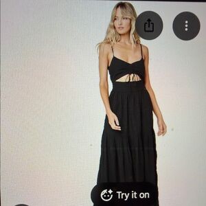 L*Space Zuri Black Backless Maxi Dress
